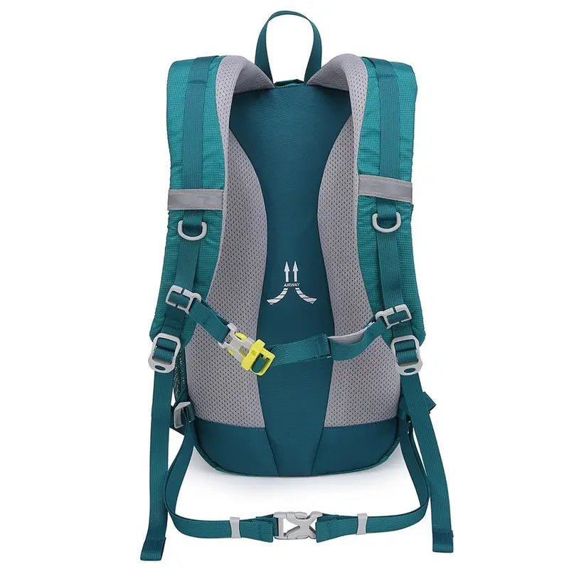 Sac à dos randonnée 20l teal avec rembourrage en mesh gris et bretelles réfléchissantes