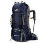 Sac à dos randonnée 60 L Trek en bleu foncé avec bretelles et accents gris
