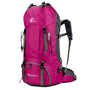 Sac à dos randonnée 60 L Trek Fuchsia avec bretelles et boucles grises