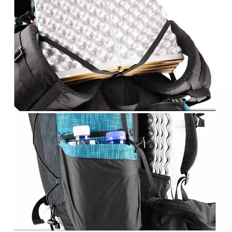 Sac à dos randonnée femme ultra léger avec matelas et poches latérales pour bouteilles