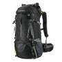 Sac à dos de randonnée homme 50l noir avec bretelles grises et plusieurs compartiments