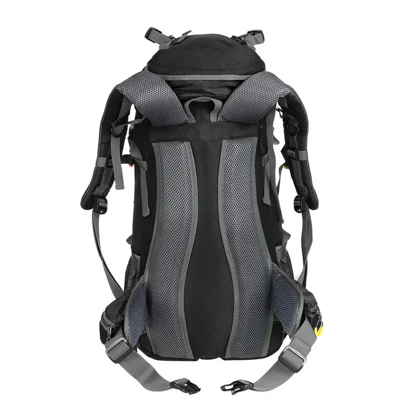 Sac à dos randonnée homme 50l noir et gris avec bretelles rembourrées et panneau dorsal