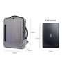Sac à dos rectangulaire pour PC 15,6 pouces gris avec compartiments et poche rembourrée