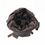Sac à dos rétro roll top en tissu avec poche interne, cuir marron foncé