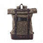 Sac à dos rétro en tissu et cuir avec fermeture à boucles, modèle Ruston