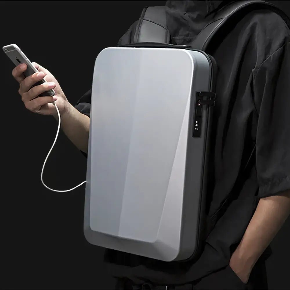 Sac à dos rigide ultra-plat antivol Atom avec serrure intégrée et port USB externe