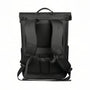 Sac à dos roll top noir avec bretelles rembourrées et panneau dorsal pour ordinateur portable