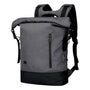 Sac à dos roll top homme HK21 gris et noir avec poche avant et port USB externe