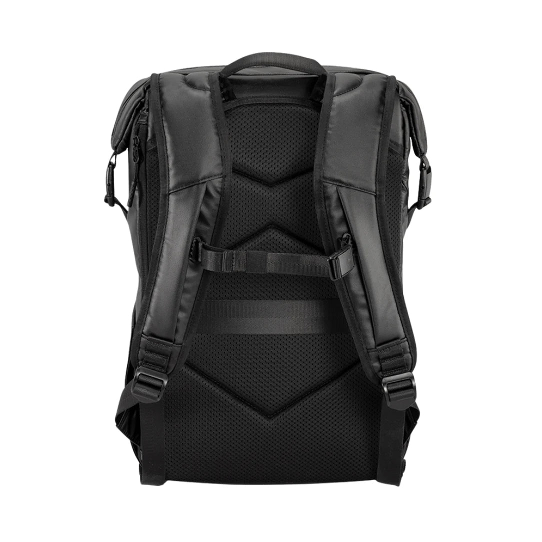 Sac à dos roll top Kingsons Black Edition avec bretelles rembourrées et panneau dorsal