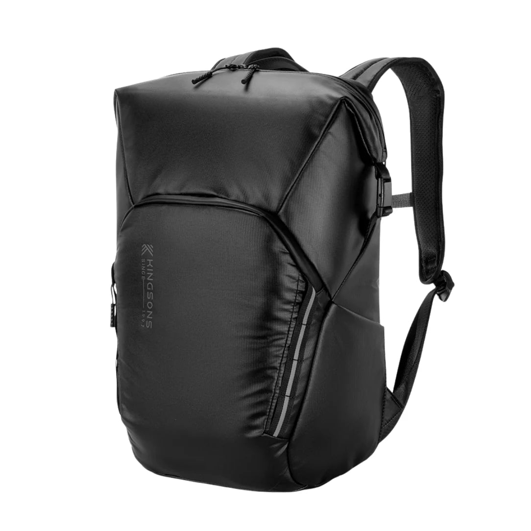 Sac à dos roll top Kingsons Black Edition résistant à l’eau avec plusieurs compartiments