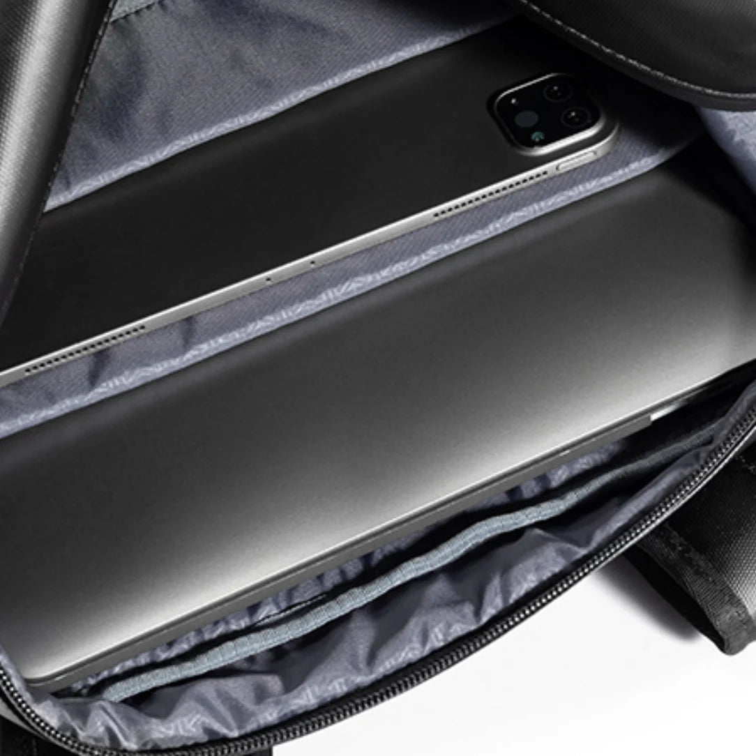 Sac à dos roll top Kingsons Black Edition avec compartiment rembourré pour laptop et tablette