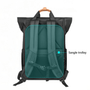 Sac à dos roll top noir pour PC 15,6 pouces avec bretelles rembourrées et trolley