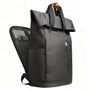 Sac à dos roll top noir avec compartiment pour PC 15,6 pouces et plusieurs poches