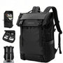 Sac à dos roll top PC 15 pouces Tigernu ZX noir avec plusieurs compartiments et sangle de bagage