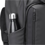 Sac à dos roll top urbain Polaris gris foncé avec bouteille d’eau dans la poche latérale