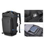 Sac à dos roll top urbain Polaris noir avec plusieurs compartiments et bretelles ajustables