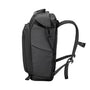Sac à dos roll top urbain Polaris noir avec bretelles ajustables et poche zippée latérale