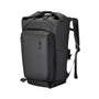 Sac à dos roll top urbain Polaris noir avec multiples compartiments zippés et bretelles rembourrées