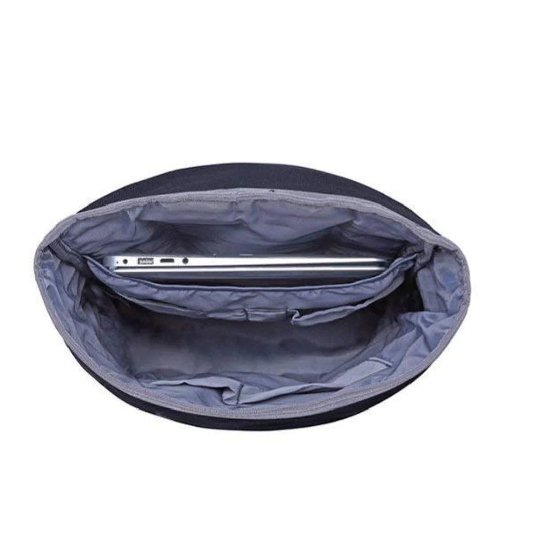 Sac à dos rolltop Caellum avec ordinateur portable et poches intérieures ouvertes