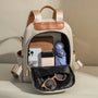 Sac à dos Sable d’aube beige avec accents marron et détails de fermeture éclair