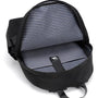 Sac à dos scolaire collège noir avec intérieur rayé et compartiment pour ordinateur portable
