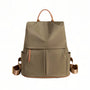 Sac à dos Sienna vert olive avec accents rose gold et sangles cuir