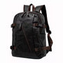 Sac à dos simili cuir homme noir avec accents marron et multiples fermetures éclair