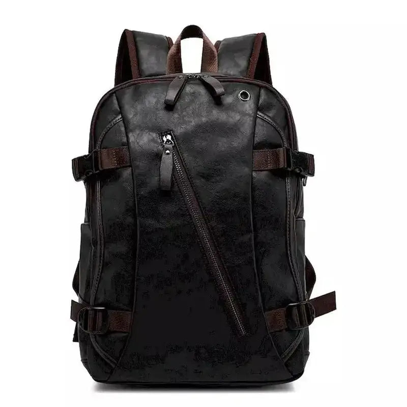 Sac à dos simili cuir homme avec plusieurs compartiments zippés et sangles ajustables