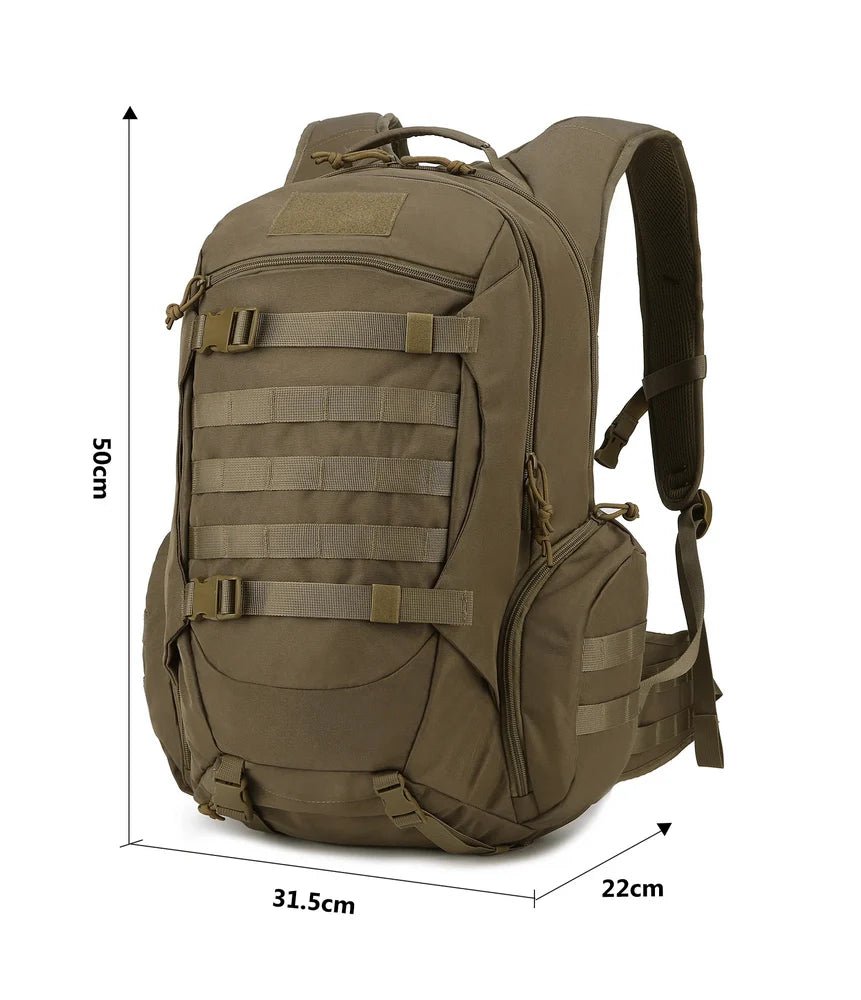 Sac à dos tactique militaire 35L 600D olive drab avec molle et multiples compartiments