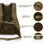 Sac à dos tactique militaire 35L 600D olive vert avec bretelles ajustables et dos respirant