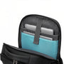 Sac à dos télétravail FlexWork noir ouvert avec plusieurs compartiments pour électronique