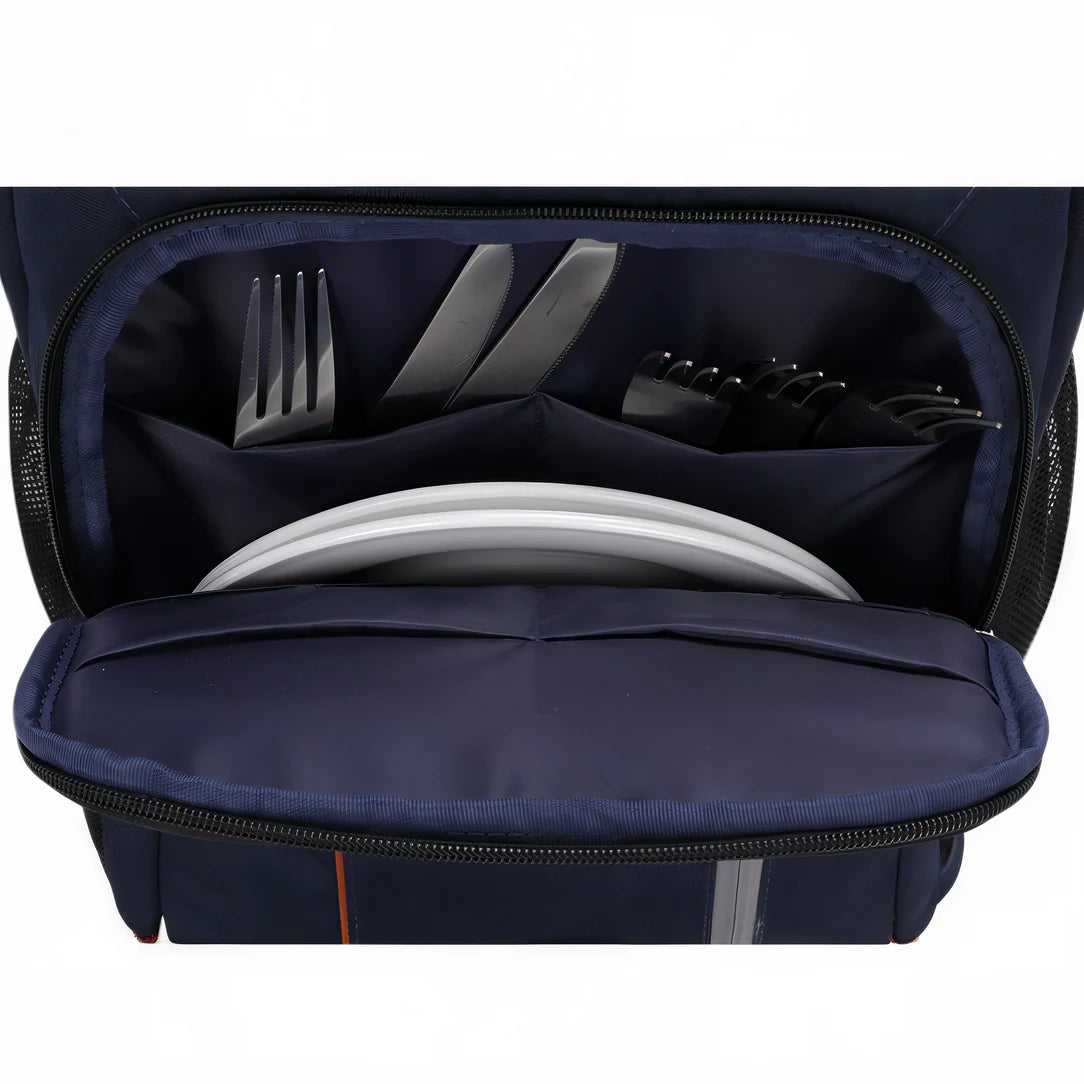 Sac à dos thermique de picnic grand format 28L avec compartiments pour assiettes, couverts