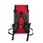 Sac à dos de randonnée rouge avec poches latérales en mesh et bretelles rembourrées