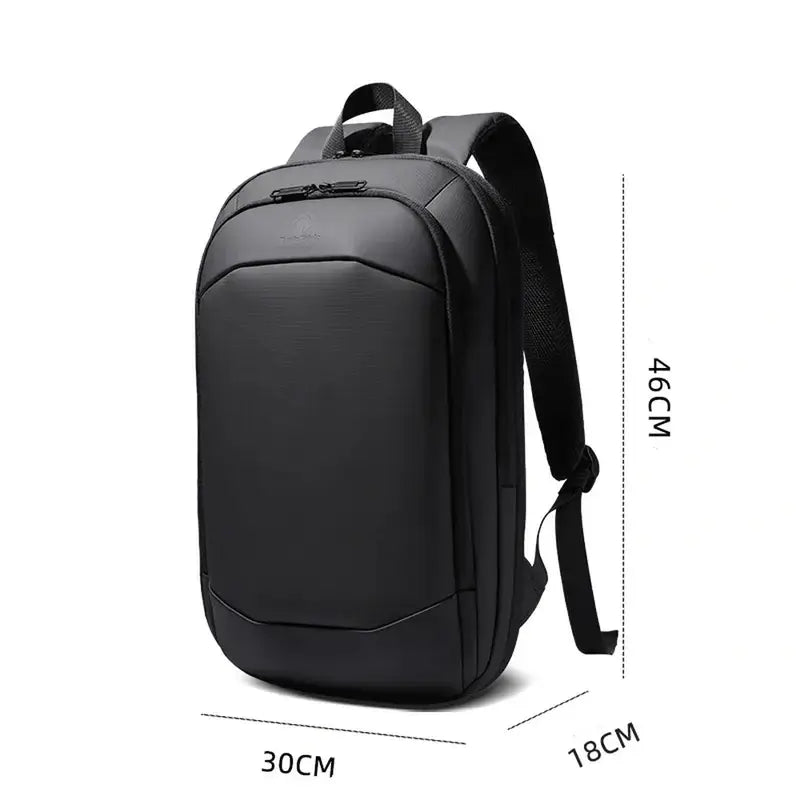 Sac à dos urbain femme imperméable noir avec bretelles ajustables et poignée supérieure