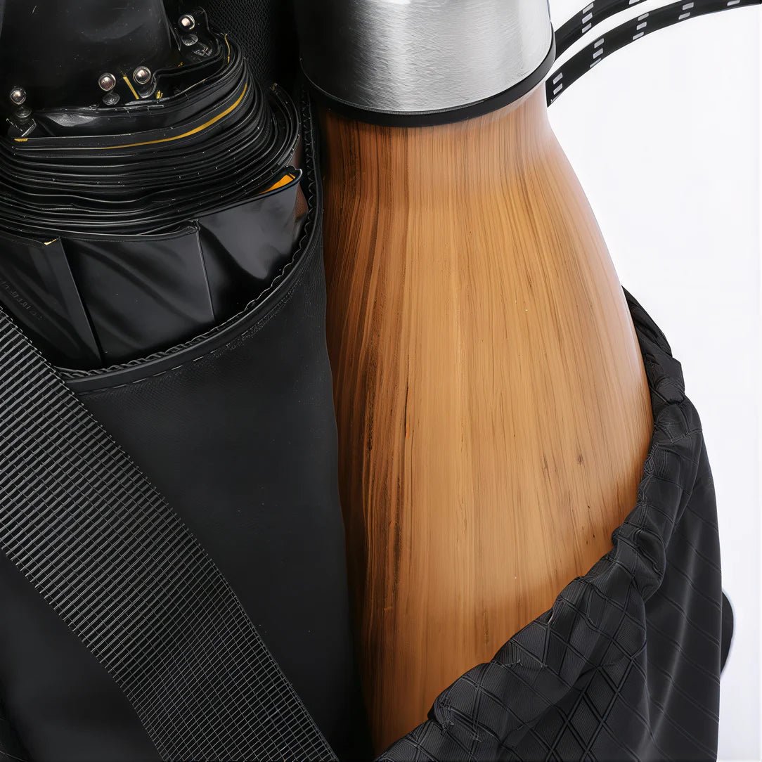 Bouteille d’eau isolée avec motif bambou dans un sac à cordon noir Kratos