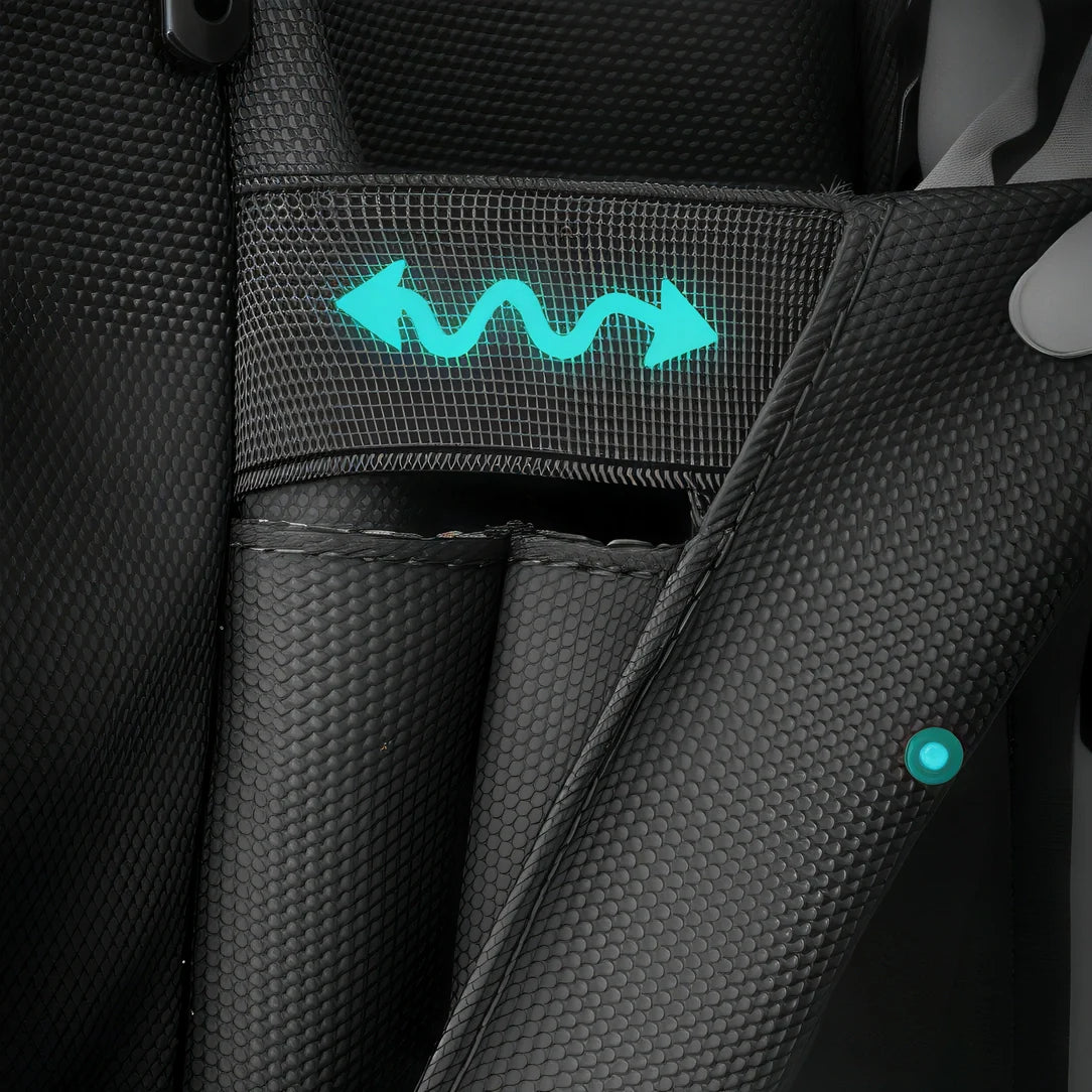 Sac à dos urbain multifonction Heroic HK noir en mesh avec accents teal