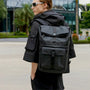 Sac à dos urbain noir avec poches extérieures et boucles, KingsRoll I