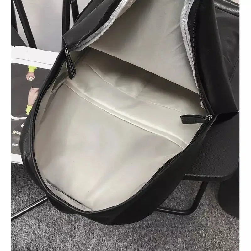 Sac à dos ville homme cuir ouvert avec doublure intérieure gris clair