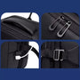 Sac à dos voyage avion noir avec poignée, ports USB, poches zippées et bretelles ajustables