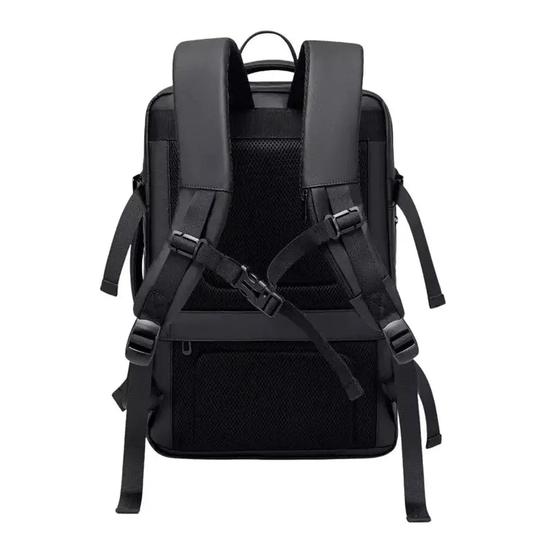 Sac à dos voyage avion noir avec bretelles rembourrées et sangle sternum