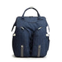 Sac à langer sac à dos lit navy blue avec poignée, poches zippées et accents gris