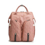 Sac à langer sac à dos lit en nylon rose poussière avec deux poches frontales