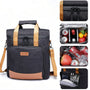 Sac à lunch isotherme 10L avec sac isotherme noir et beige, compartiments et bandoulière