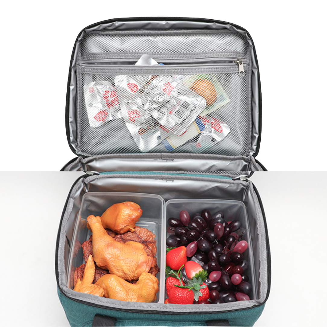 Sac bandoulière isotherme de picnic 16 et 28L avec sac repas isolé rempli de nourriture