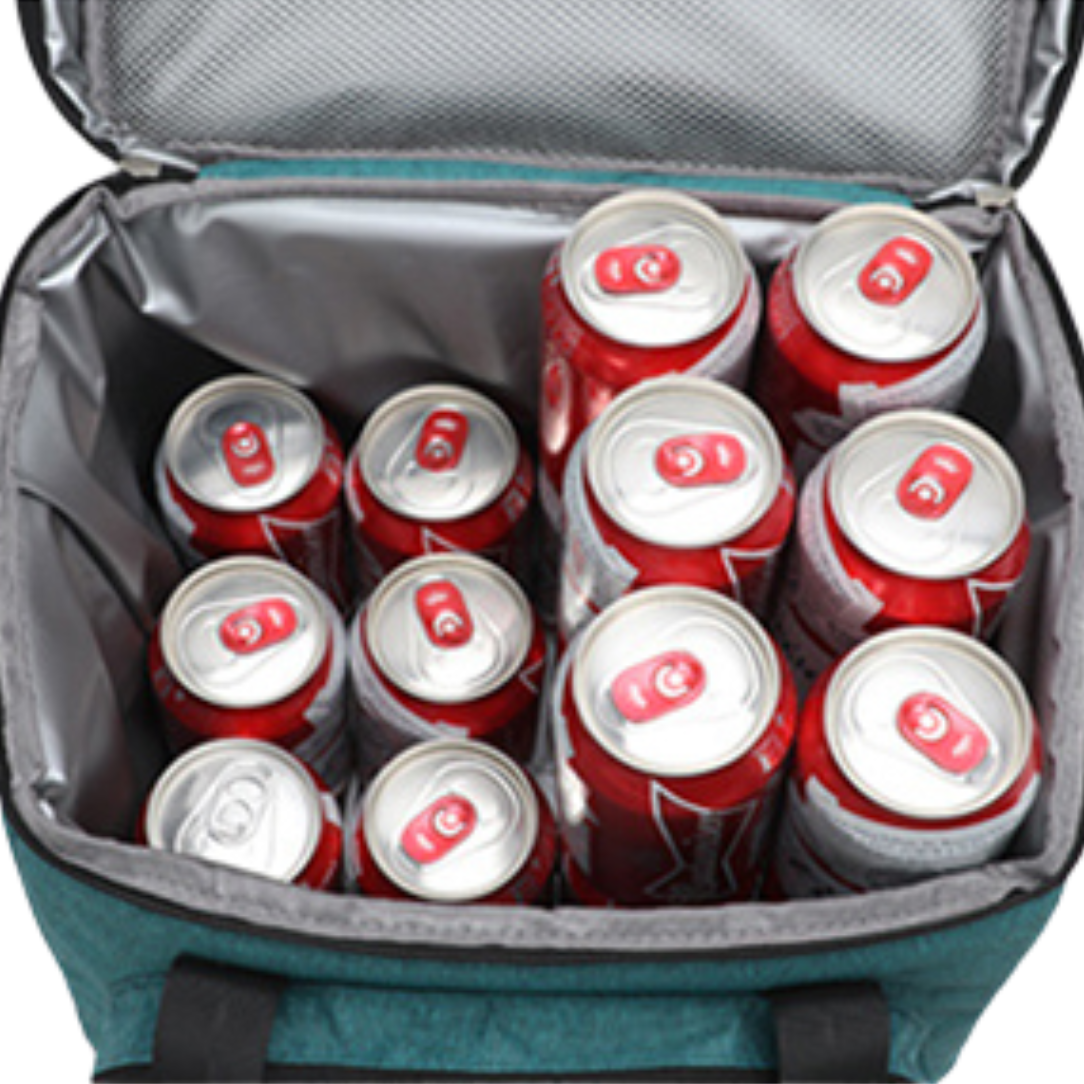 Sac bandoulière isotherme de picnic 16 et 28L avec sac isotherme rempli de canettes rouges