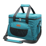Sac bandoulière isotherme de picnic en sac isolant teal avec bandoulière noire et poche avant