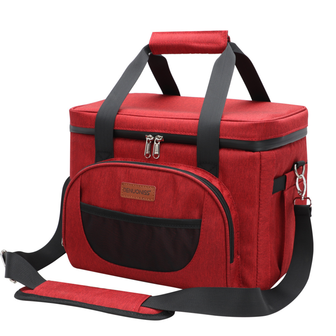Sac bandoulière isotherme de picnic 16 et 28L avec sac isotherme rouge, poches et bandoulière