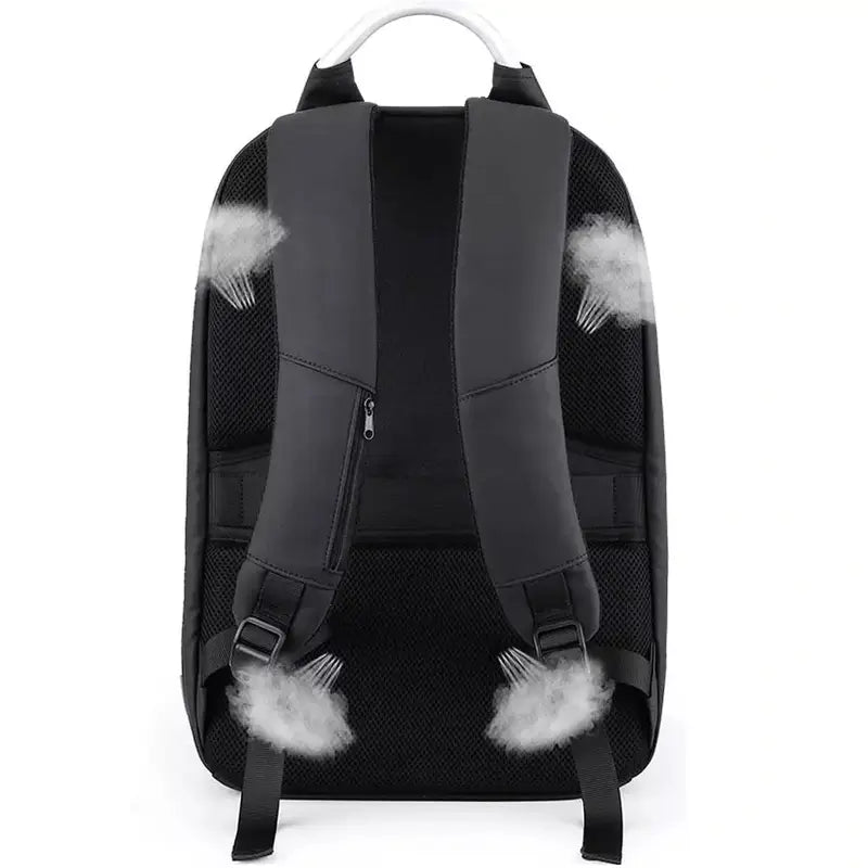Sac business femme noir avec bretelles rembourrées et panneau dorsal respirant