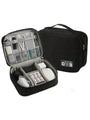 Sac de rangement multifonction noir pour appareils et accessoires avec plusieurs compartiments