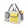Sac de transport à main pour chat Felinity en crème et jaune avec fenêtres en mesh